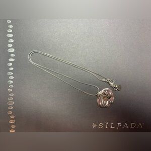 Early Silpada VERY RARE HTF Sterling GROW Double Leaf Necklace - Made in Israel